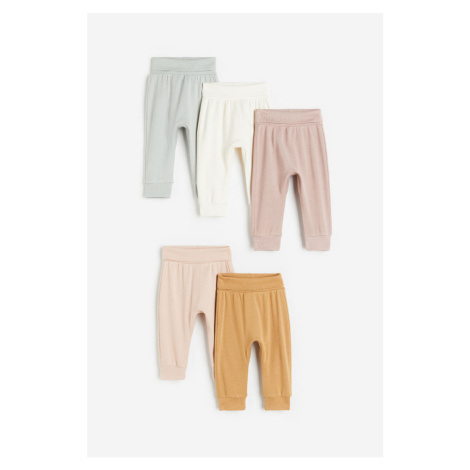 H & M - Bavlněné kalhoty 5 kusů - růžová H&M