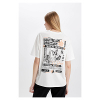 DEFACTO Oversize Fit Crew Neck Printed Short Sleeve T-Shirt