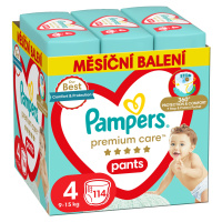 PAMPERS Premium Care Pants Plenkové kalhotky vel. 4, 9-15 kg, 114 ks