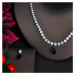 Éternelle Souprava šperků Swarovski Elements Patricia SET-N-558 Modrá 41 cm + 5 cm (prodloužení)
