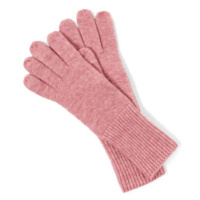 Pletené rukavice s vlnou, růžová