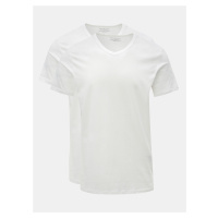 Sada dvou bílých basic triček s véčkovým výstřihem Jack & Jones
