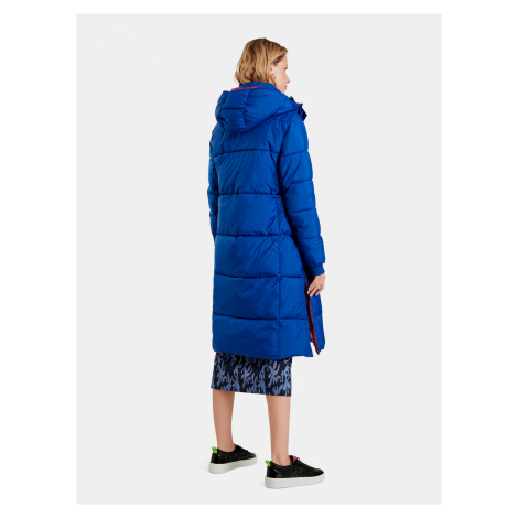 Modrý dámský prošívaný zimní kabát Desigual Corea | Modio.cz