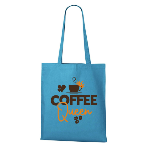 DOBRÝ TRIKO Bavlněná taška s potiskem Coffee queen Barva: Tyrkysová