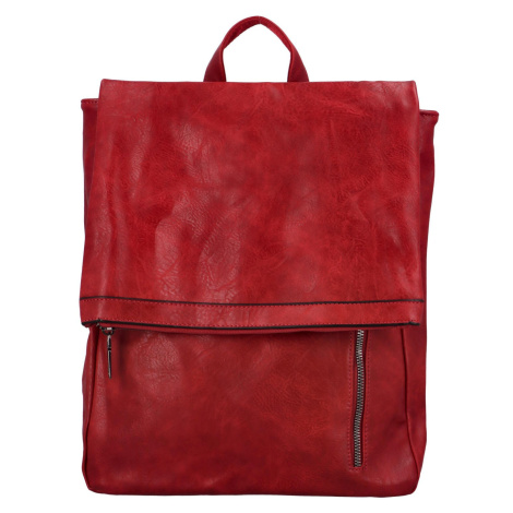 Trendy dámský koženkový kabelko-batůžek Floras, červená INT COMPANY