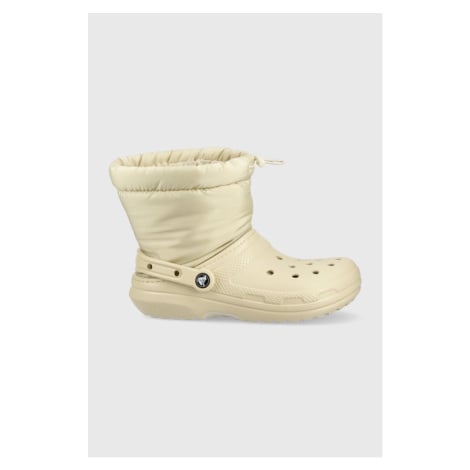 Sněhule Crocs Classic Lined Neo Puff Boot béžová barva