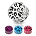 Sedlový plug z akrylu - leopardí vzor, různé barvy a velikosti - Tloušťka : 22 mm, Barva: Růžová