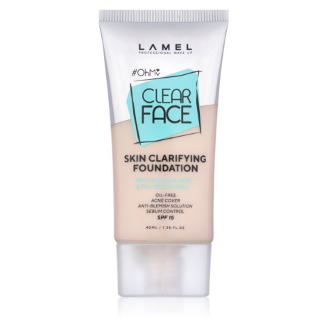 LAMEL OhMy Clear Face vysoce krycí make-up pro problematickou a mastnou pokožku odstín 401 40 ml