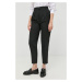 Kalhoty Karl Lagerfeld dámské, černá barva, fason cargo, high waist