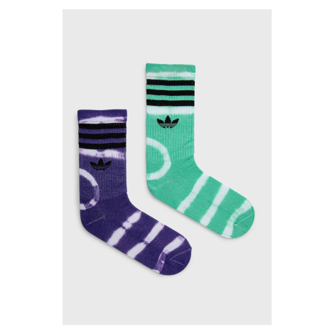 Ponožky adidas Originals (2-pack) HC9538 dámské, zelená barva