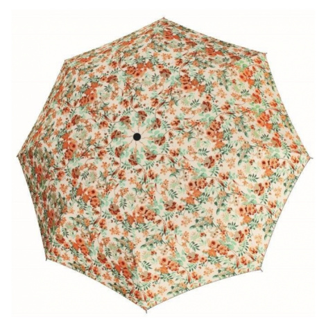 Béžový květinový dámský skládací mechanický deštník Kodnie Doppler