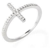 Amen Třpytivý stříbrný prsten se zirkony Diamonds RCRBBZ 52 mm