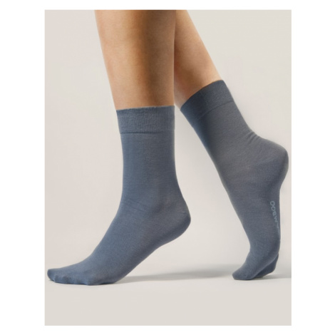 GINA dámské ponožky klasické, bezešvé, jednobarevné Bambusové ponožky 82003P - černá