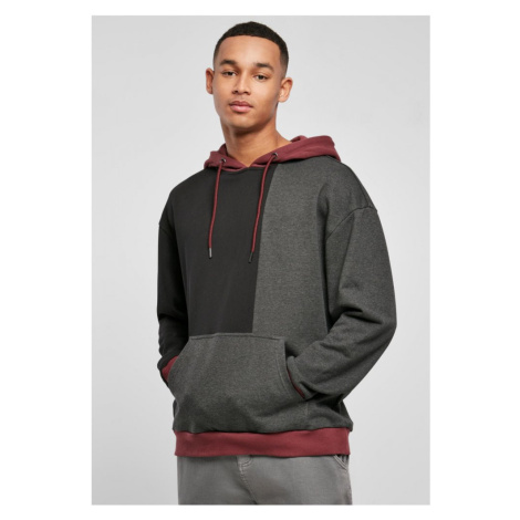 Oversized Color Block Hoody - black/charcoal Urban Classics