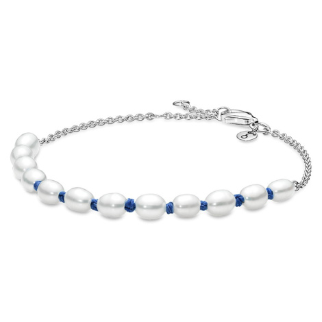 Pandora Elegantní stříbrný náramek se sladkovodními perlami 591689C01cm