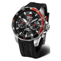 Vostok Europe N-1 Rocket Chrono Line 6S21-225A707S - Černý silikonový řemínek