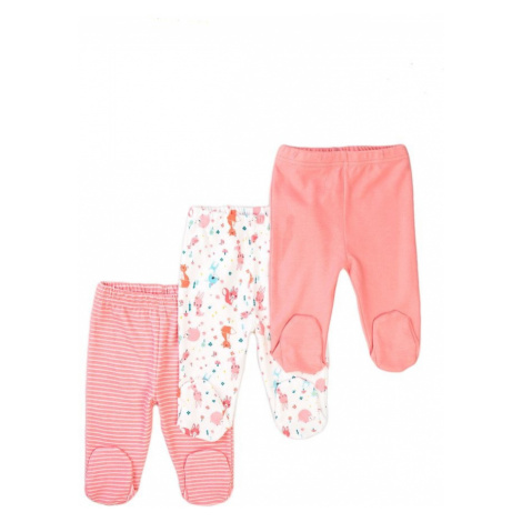 Dívčí růžové kojenecké kalhoty - 3 ks Helmi Pidilidi