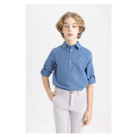 DEFACTO Boy Regular Fit Polo Neck Jean Look Shirt