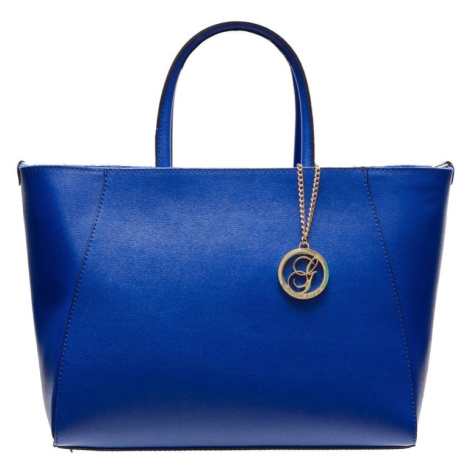 Kožená kabelka ze safiánové kůže jednoduchá - královsky modrá Glamorous