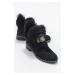 LuviShoes Abuse Black Suede Fur Women's Boots