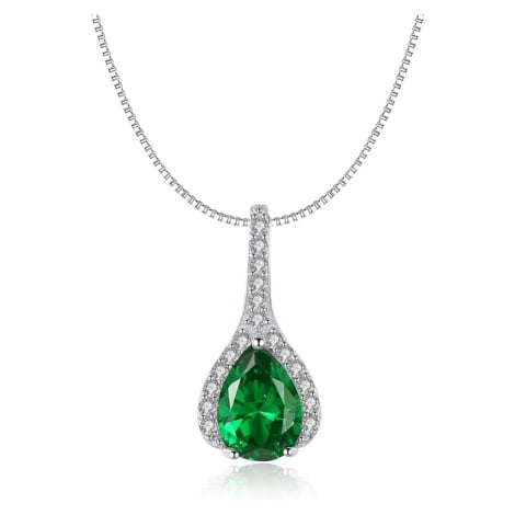 Linda's Jewelry Stříbrný náhrdelník Ryzí Zelená Ag 925/1000 INH136