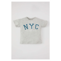 DEFACTO Baby Boy Crew Neck Printed Short Sleeve T-Shirt