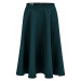 Zelená rozšířená dámská sukně v midi délce s kapsami model 7810018