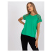 Zelené dámské tričko s krajkovými rukávy -green Zelená
