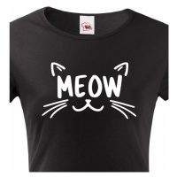 Dámské tričko s kočičím potiskem Meow - čupr tričko s kočkou