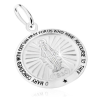 Přívěsek ze stříbra 925, motiv zázračné medaile - Panna Marie, modlitba