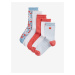 Sada pěti párů holčičích vzorovaných ponožek v červené, bílé, šedé a světle modré barvě Marks & 