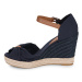 Tommy Hilfiger BASIC OPEN TOE HIGH WEDGE Tmavě modrá