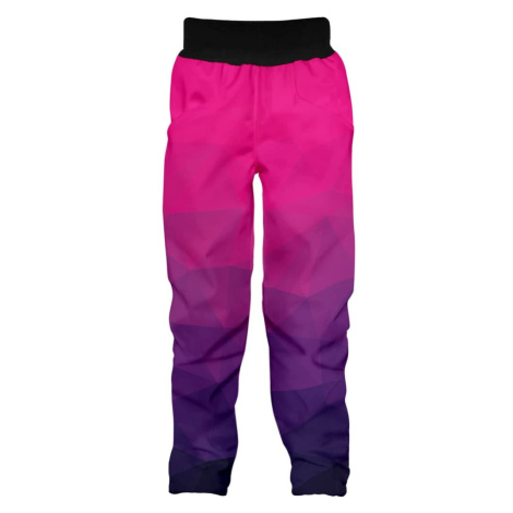 WAMU Dětské softshellové kalhoty, MOZAIKA, fialová