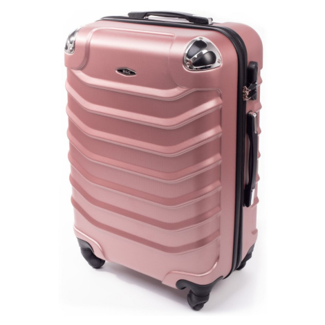 Rogal Růžový odolný cestovní kufr do letadla "Premium" - M (35l)
