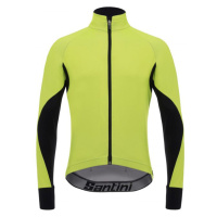 SANTINI Cyklistická větruodolná bunda - BETA RAIN - černá/žlutá