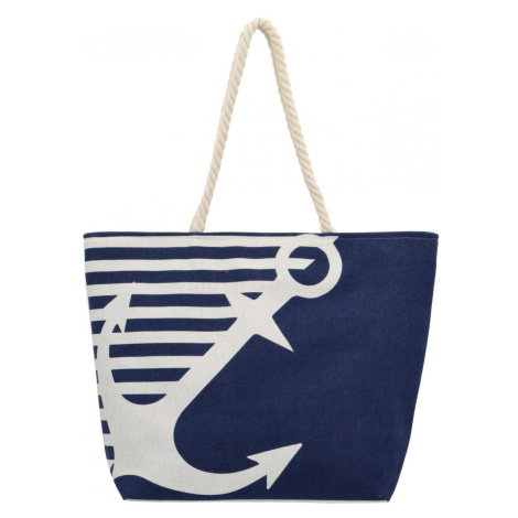Krásná plážová kabelka přes rameno Irilla, modro-bílá/kotva Bellugio