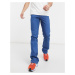ASOS DESIGN low rise skinny flare in raw blue 70's wash