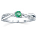 Silvego Stříbrný prsten s pravým přírodním smaragdem JJJR1100ER 57 mm