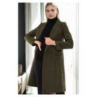 Z6672 DEWBERRY WOMEN'S COAT-KHAKI-1