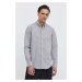 Košile Abercrombie & Fitch pánská, šedá barva, regular, s límečkem button-down