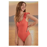 Jednodílné plavky women'secret PERFECT FIT SUMMER červená barva, mírně vyztužený košík, 5525830