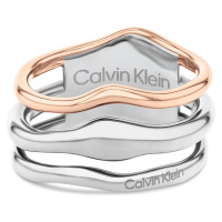 Calvin Klein Módní dámský bicolor prsten z oceli CK Wavy 35000651