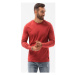 Ombre Pánské Basic tričko s dlouhým rukávem Konrad Červená
