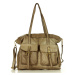 Kožená kabelka safari shopper taška s kapsami přírodní kůže