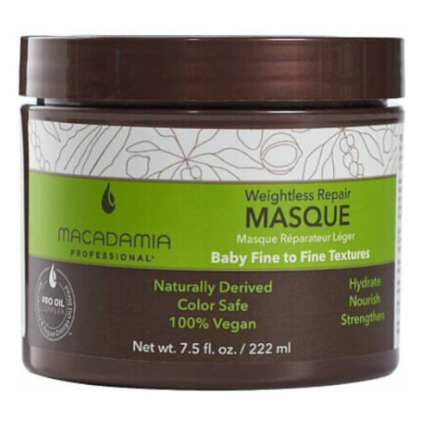 Macadamia Obnovující maska pro všechny typy vlasů Weightless Repair (Masque) 222 ml Macadamia Natural Oil