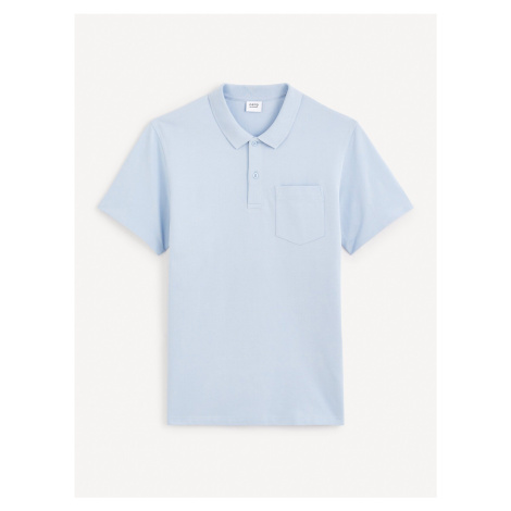 Světle modré pánské basic polo tričko Celio Gepoche