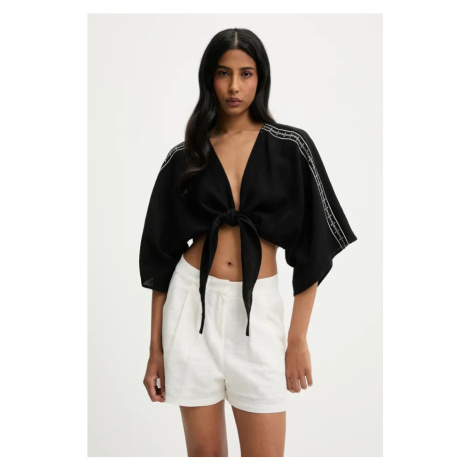 Bavlněná košile Answear.LAB dámská, černá barva, relaxed