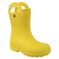 Žluté holínky CROCS Handle It Rain Boot Kids Žlutá