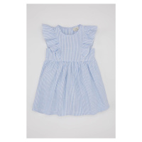 DEFACTO Baby Girl Striped Sleeveless Linen Look Dress