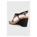 Sandály Lauren Ralph Lauren 802898612001 dámské, černá barva, na klínku